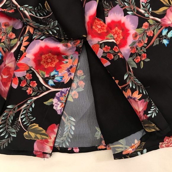 INC Floral on Black Crossover Blouse. NWOT - Picture 3 of 12
